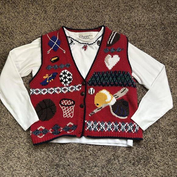 Vintage Christopher and Banks Embroidered Sports Vest And Matching Shirt Sz L - Picture 1 of 16